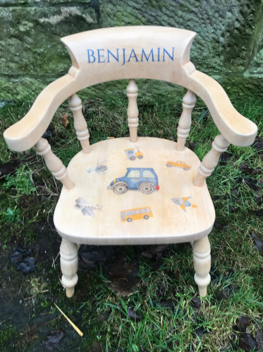 Reserved for Deirdre - wooden children's captain's chair