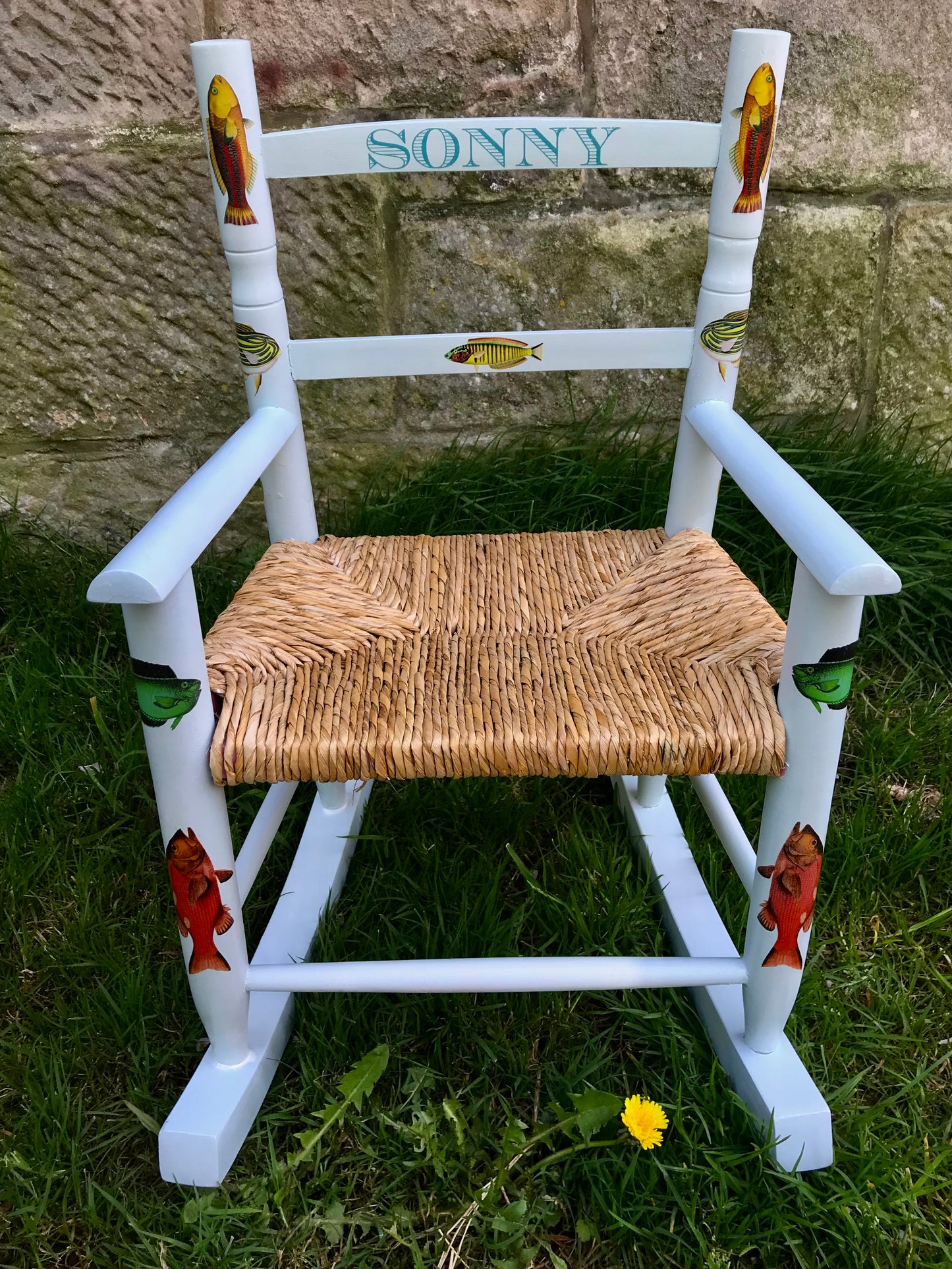 Commission for Ben 2 personalised rocking chairs