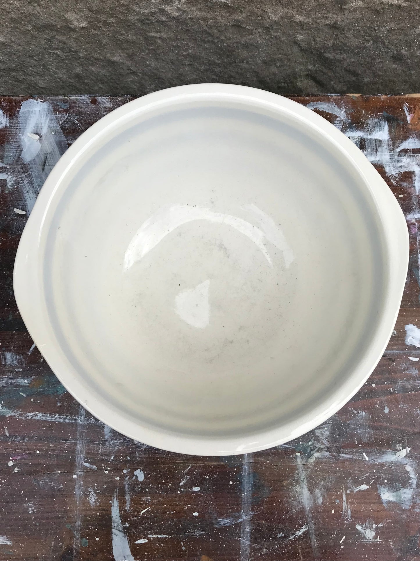 Vintage Blue and White Stripped Mixing bowl , Staffordshire Chefware