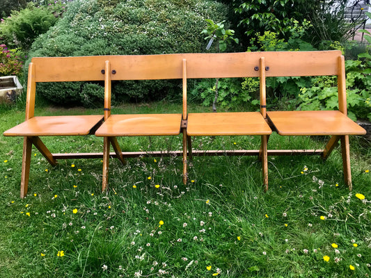 Lovely beech wood folding bench in beautiful vintage condition