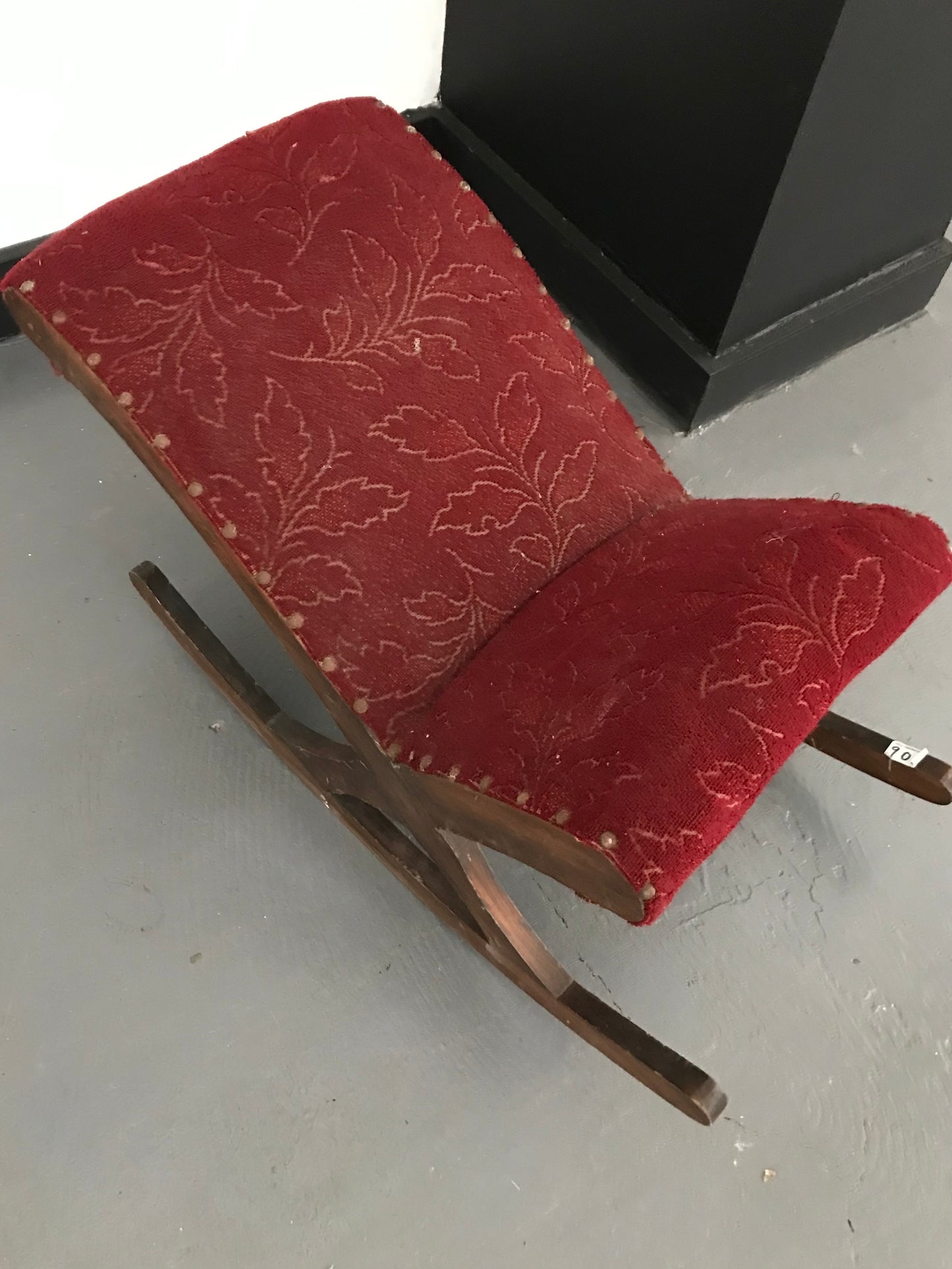 Vintage padded rocking foot rest stool.