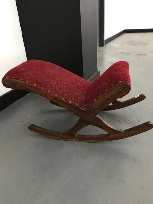 Vintage padded rocking foot rest stool.