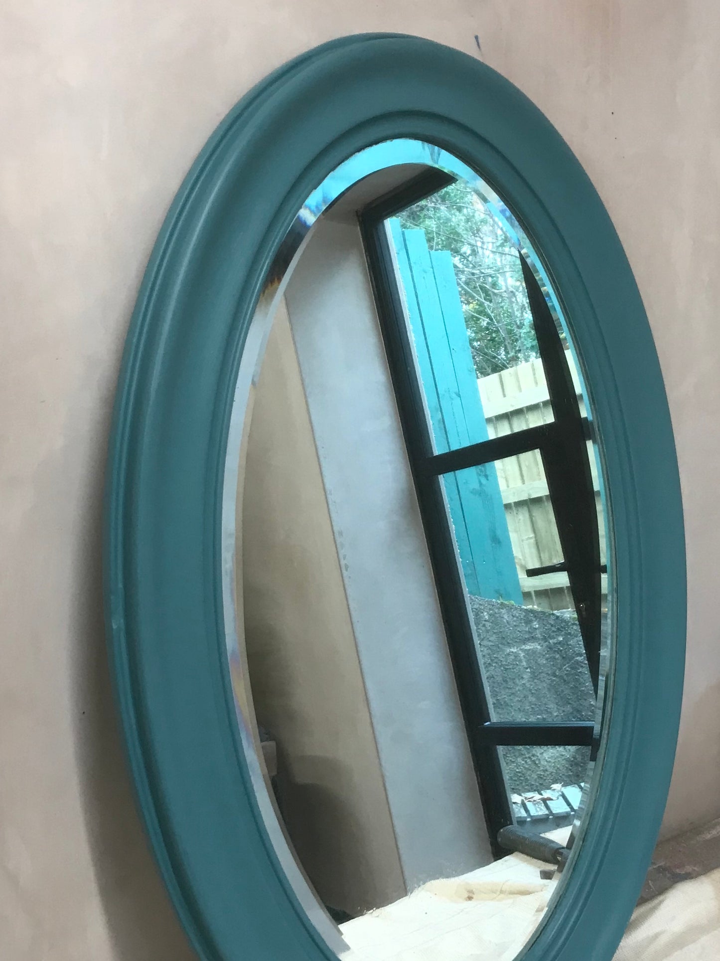 Commission for Bernadette Painted wooden mirror