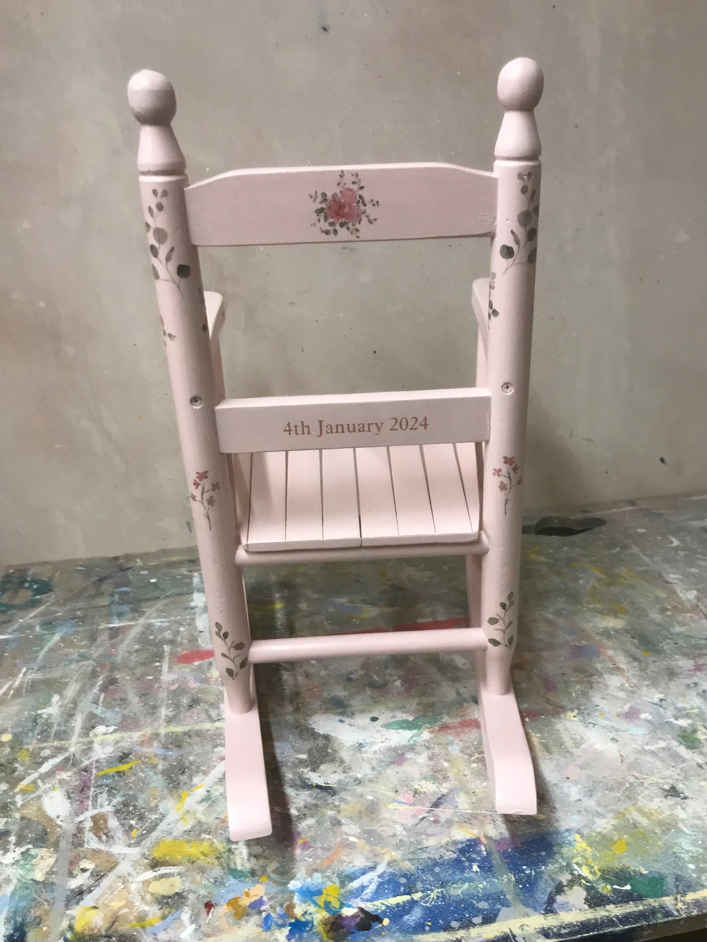 Rush seat personalised children's chair - Beatrix Potter Flopsy Bunny  theme - made to order