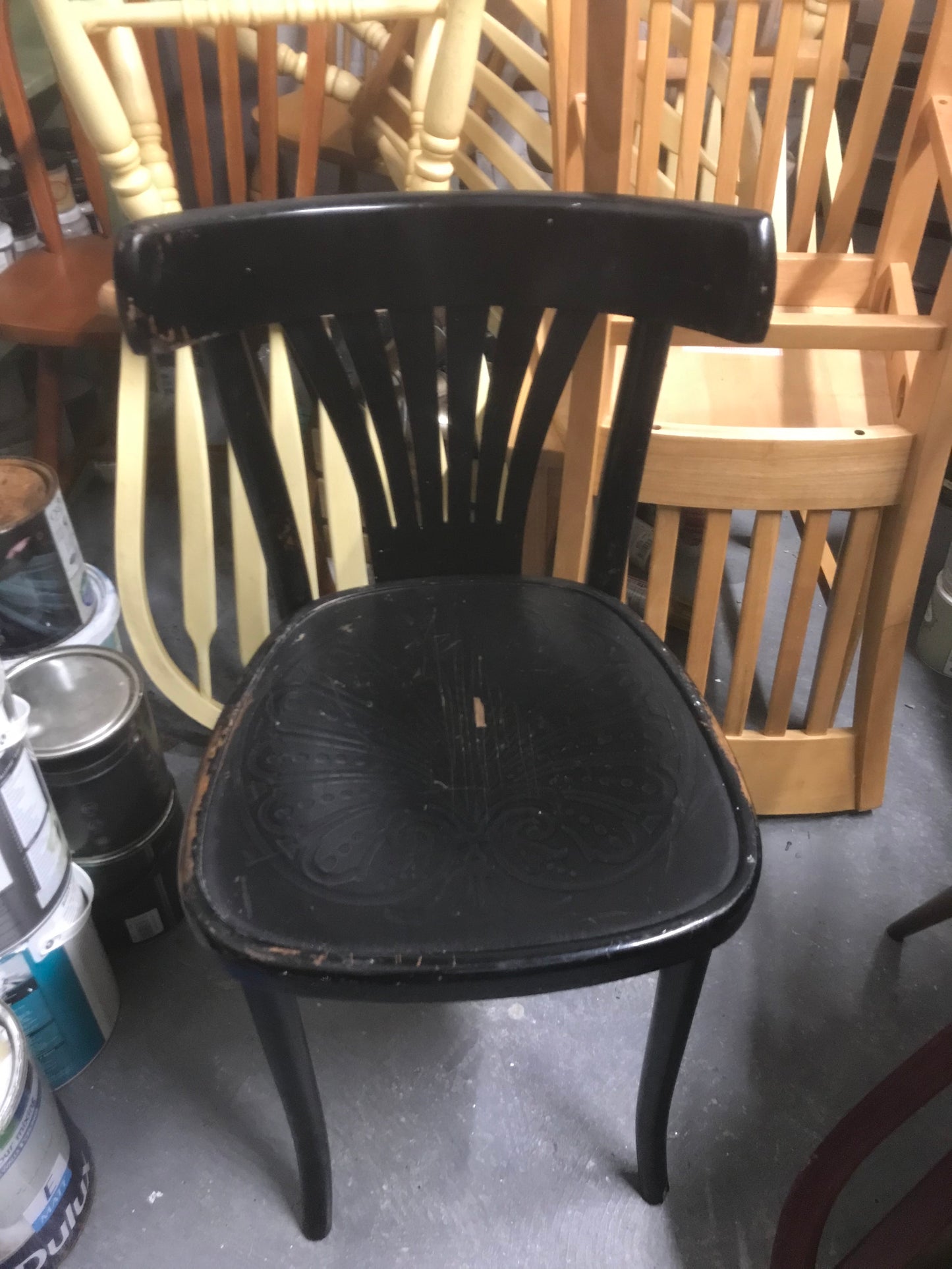 Handpainted Mismatch vintage dining chairs