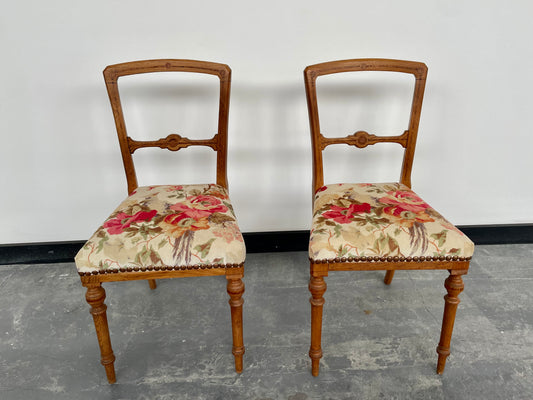 Pair of refurbished bedroom chairs will sell separately