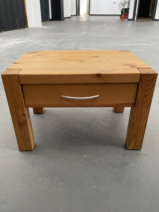Pine low bedside table available for painting