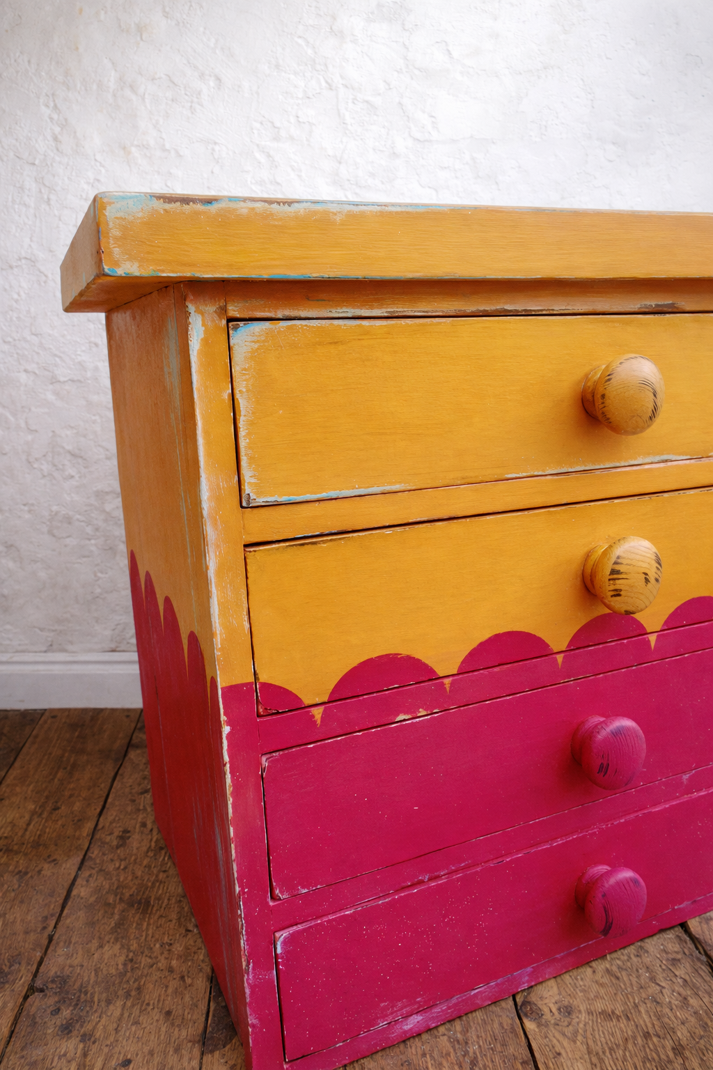 Little boho colour clash vintage children's dressing table