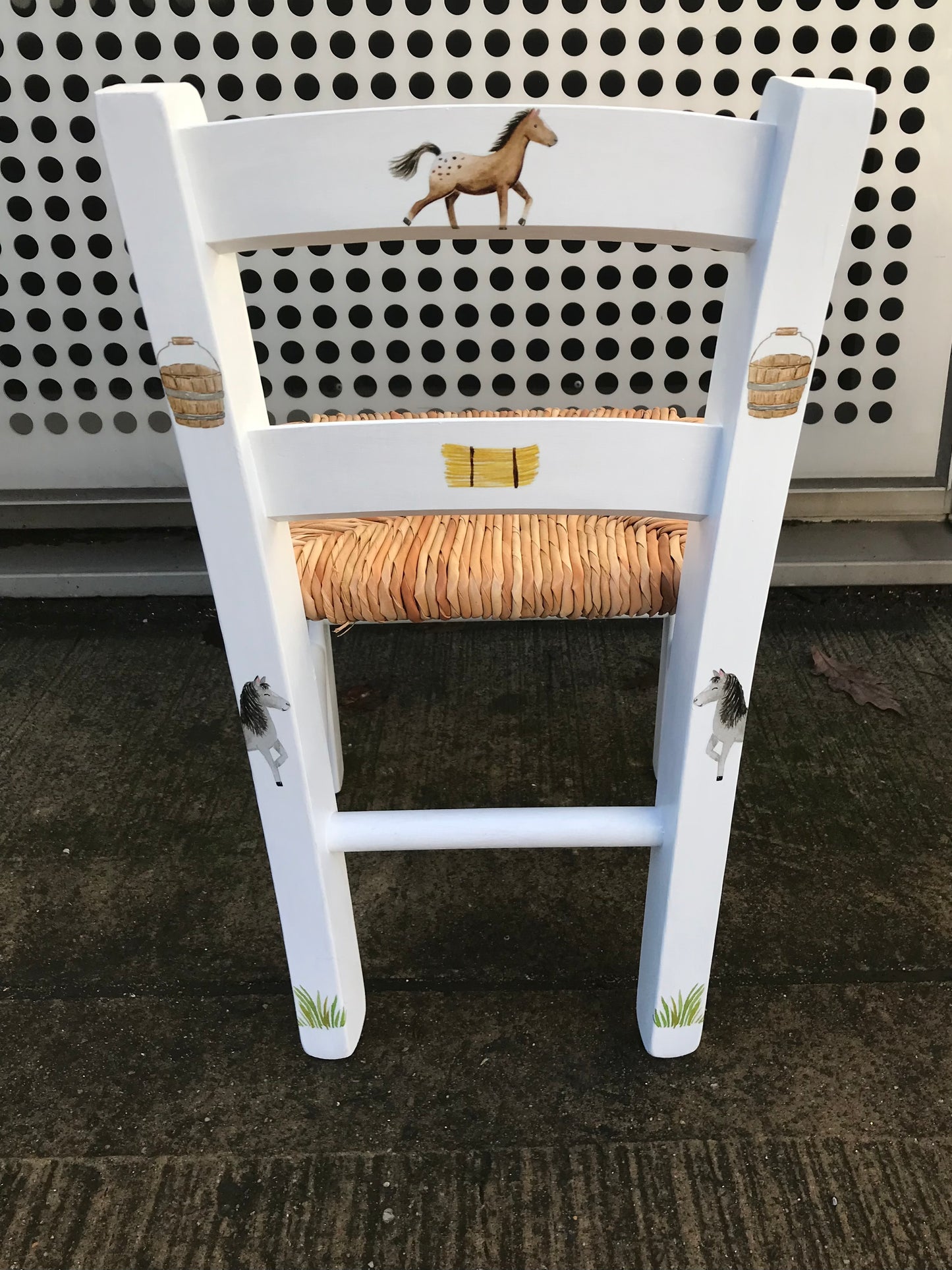 Rush seat personalised children's chair - My Pony theme - made to order