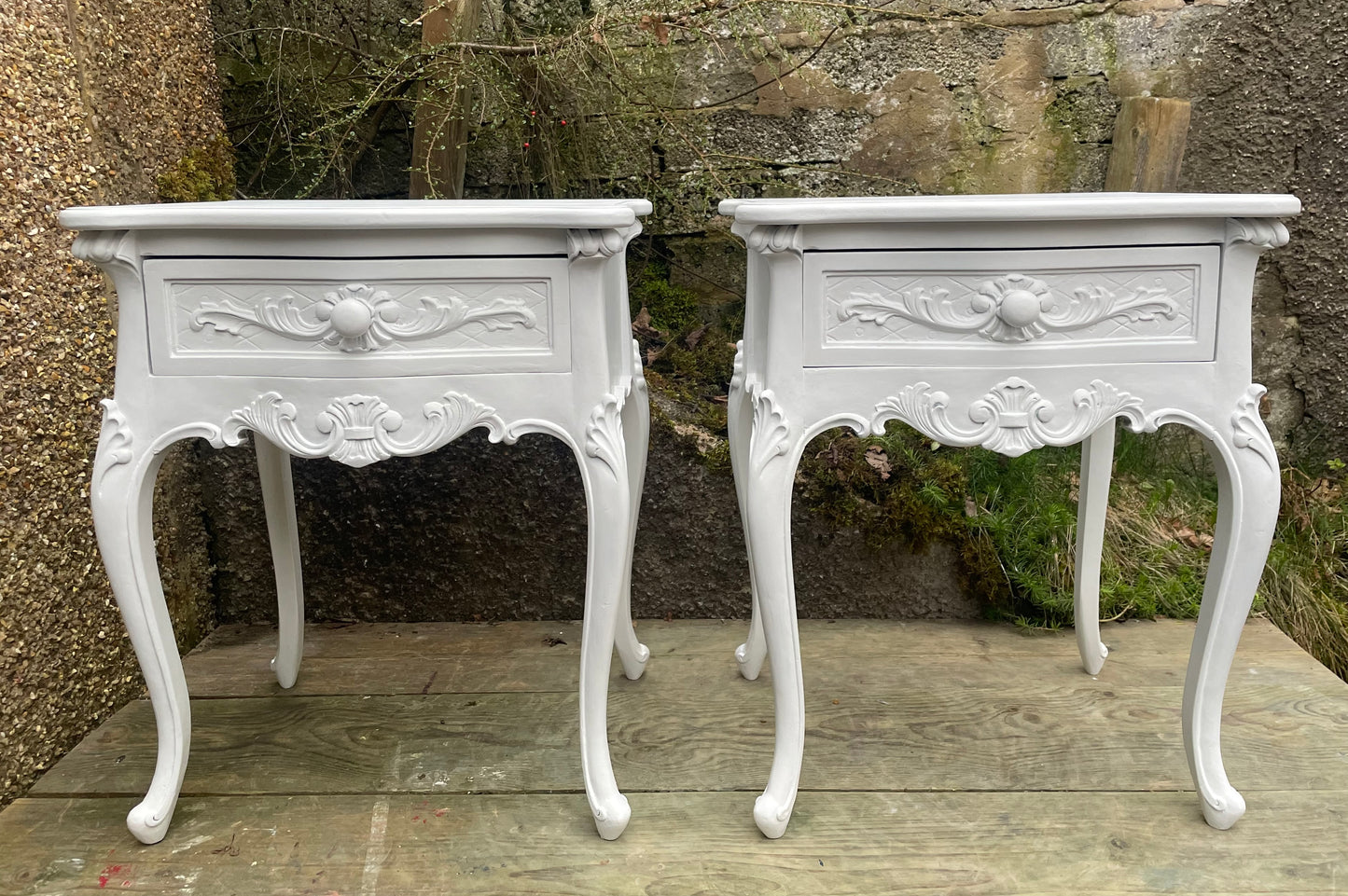 New Mahogany reproduction French bedside cabinet painted to order