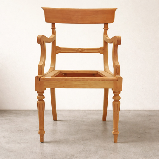 New Reproduction carved traditional mahogany dining chairs available for reupholstery and painting your choice of colour