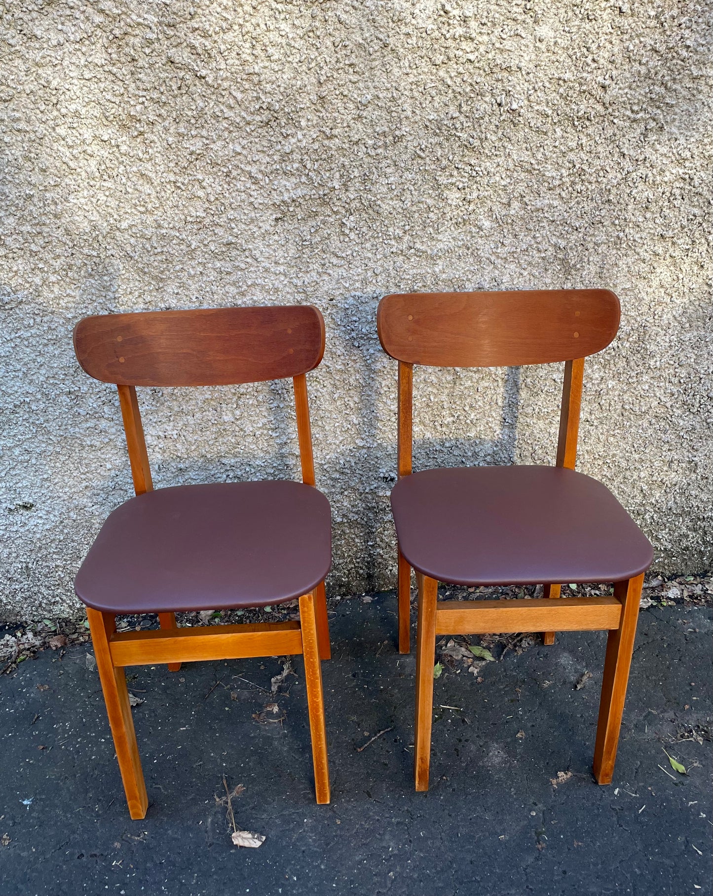 Pair of vintage mid century dining chairs
