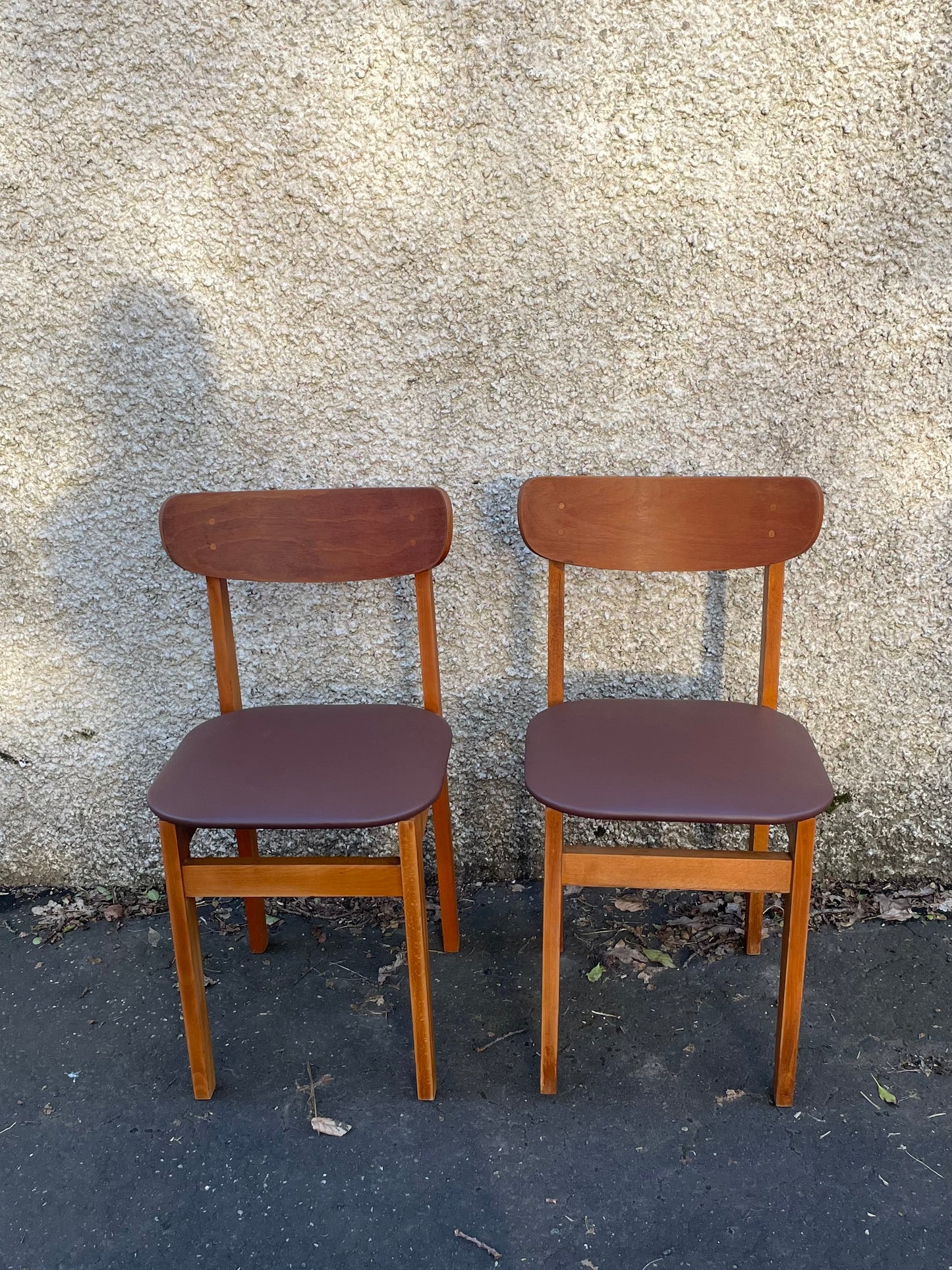Pair of vintage mid century dining chairs