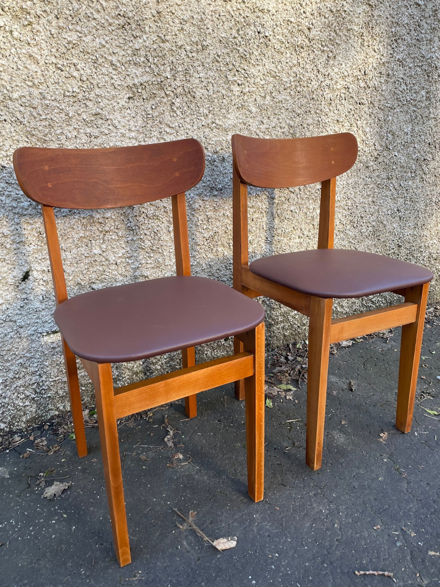 Pair of vintage mid century dining chairs