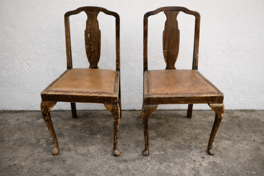 Pair of vintage retro chairs  available for reupholstery and painting your choice of colour