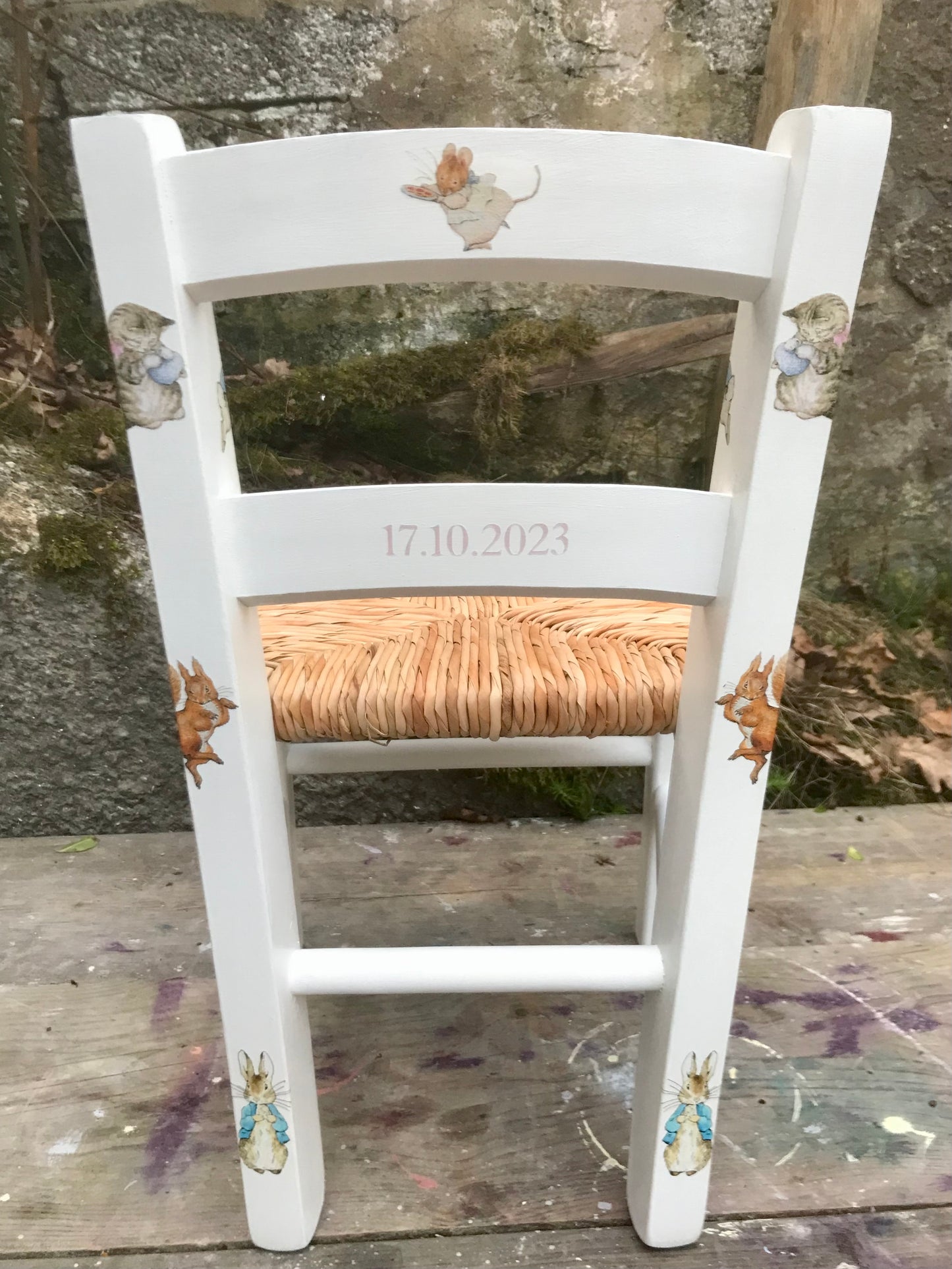 Personalised children's chair - Beatrix Potter theme - made to order