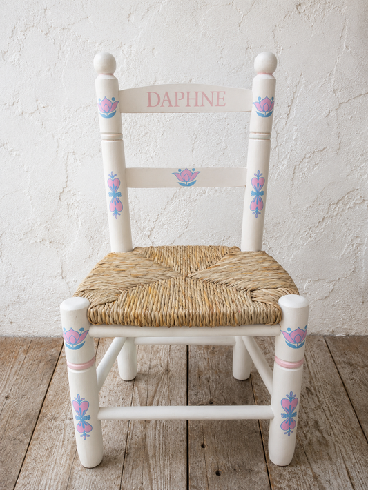 Personalised children's chair - Folk Art theme - made to order