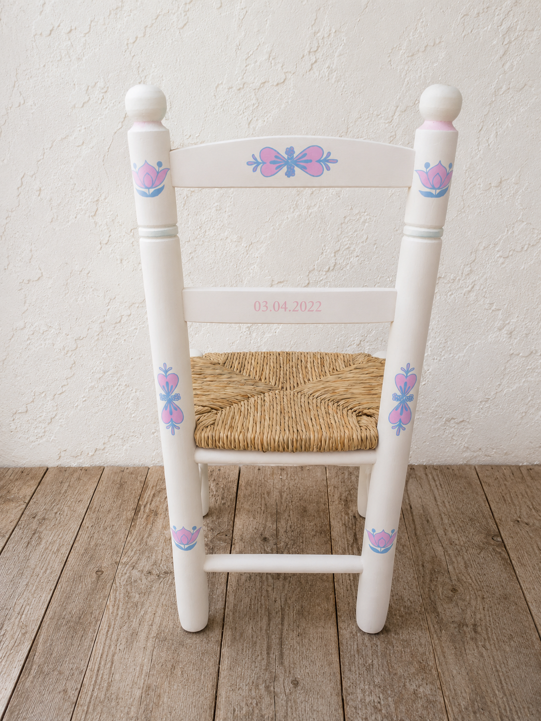 Personalised children's chair - Folk Art theme - made to order