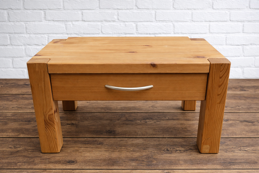 Pine low bedside table available for painting