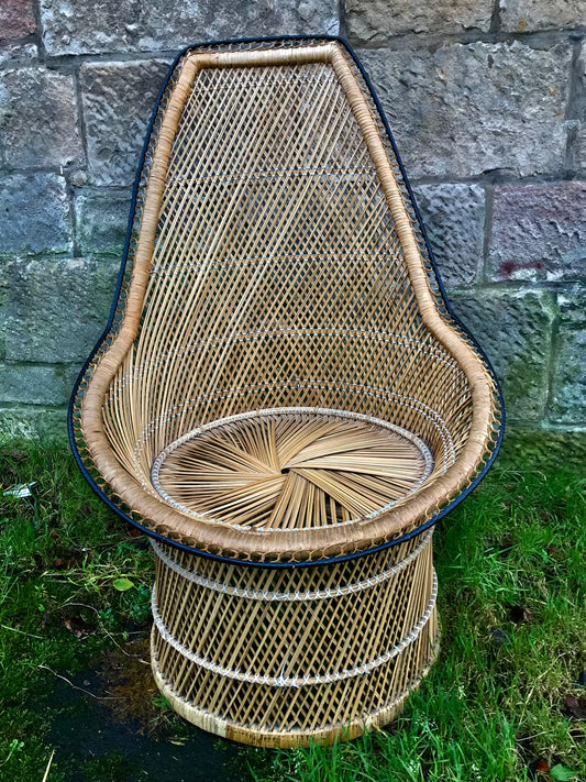 Rattan mid century peacock chair