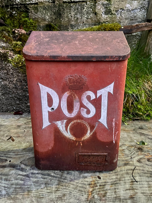 Red Swedish vintage Wall Mount Mailbox