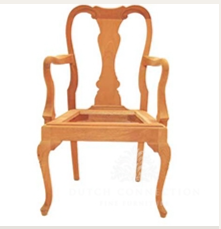 New Reproduction carved traditional mahogany dining chairs available for reupholstery and painting your choice of colour