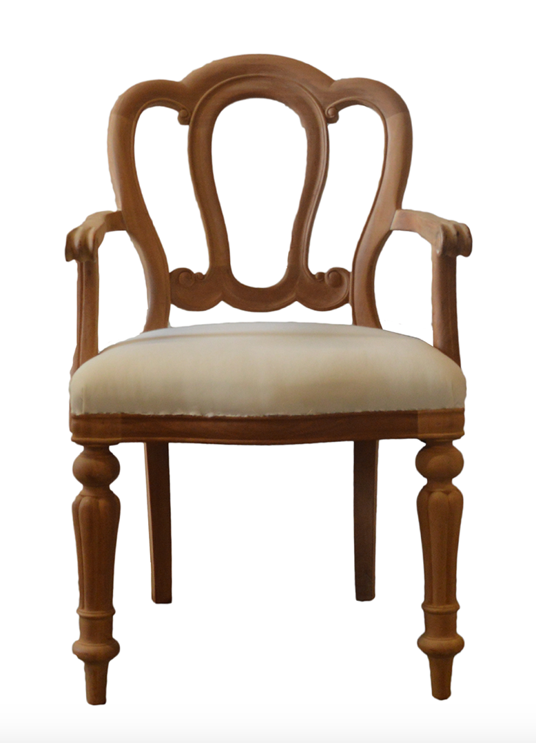 New Reproduction carved traditional mahogany dining chairs available for reupholstery and painting your choice of colour