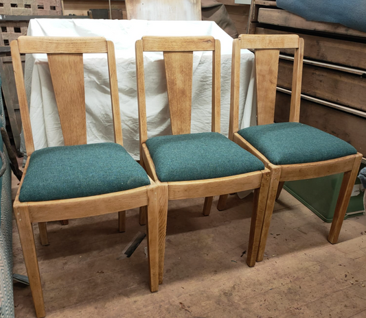 Reserved for Geri...... Set of 3 vintage Art Deco dining chairs