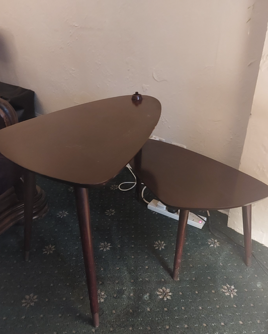 Vintage atomic mid century side table and coffee table