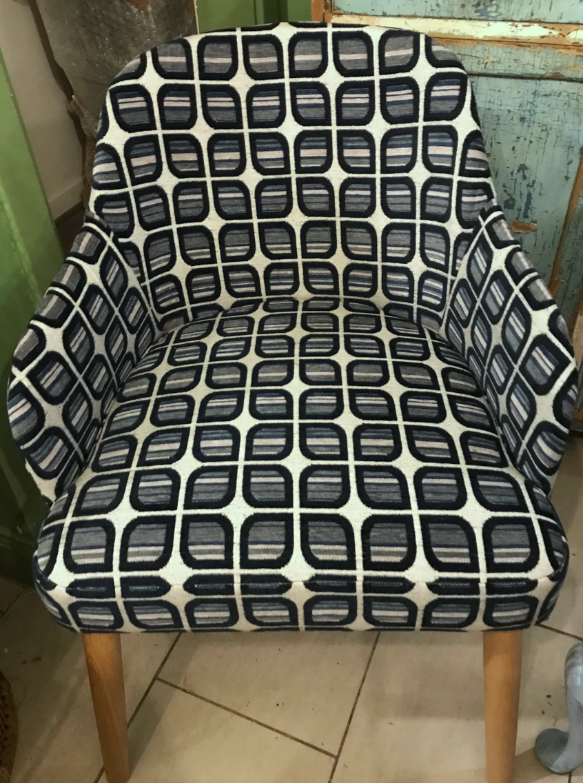 Reupholstered dining chairs in fabric of your choice