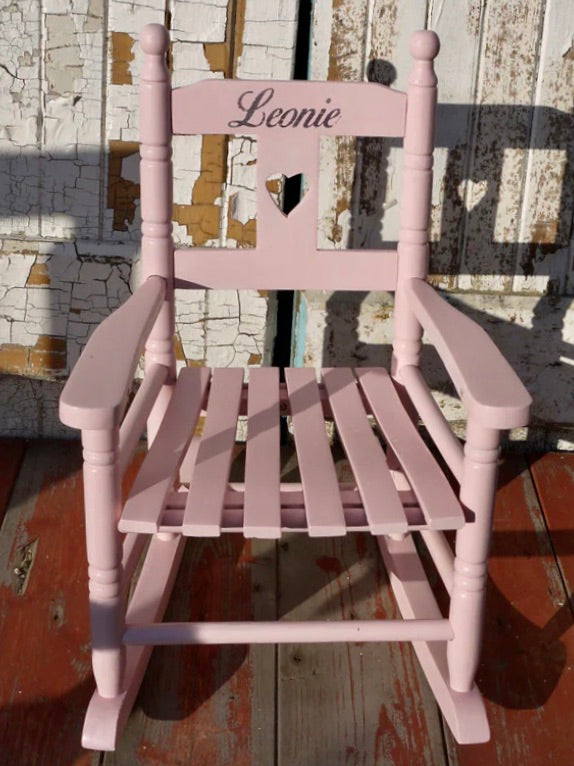 Children's personalised painted wooden school chair with your child's initials or name and date of birth - painted to order