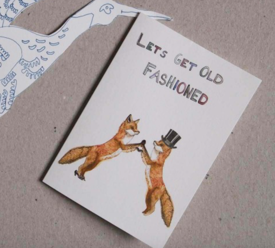 Let's get old fashioned engagement card