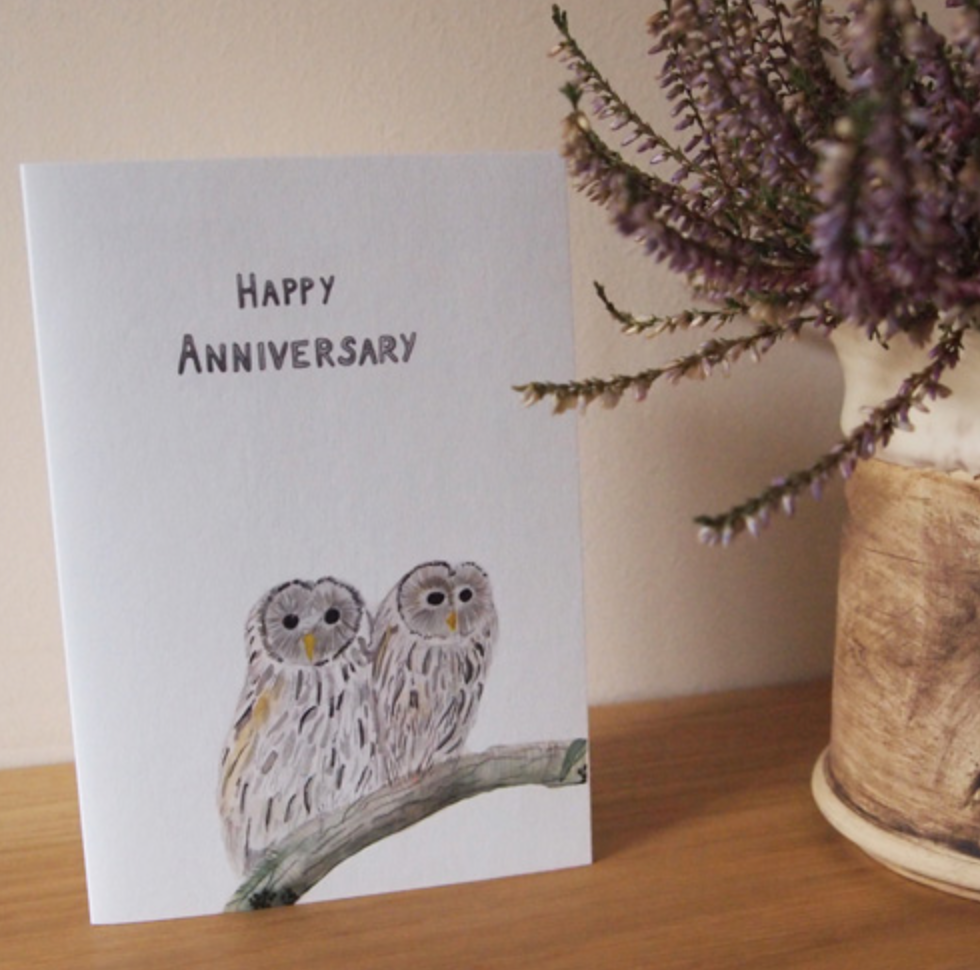 Happy Anniversary owl card