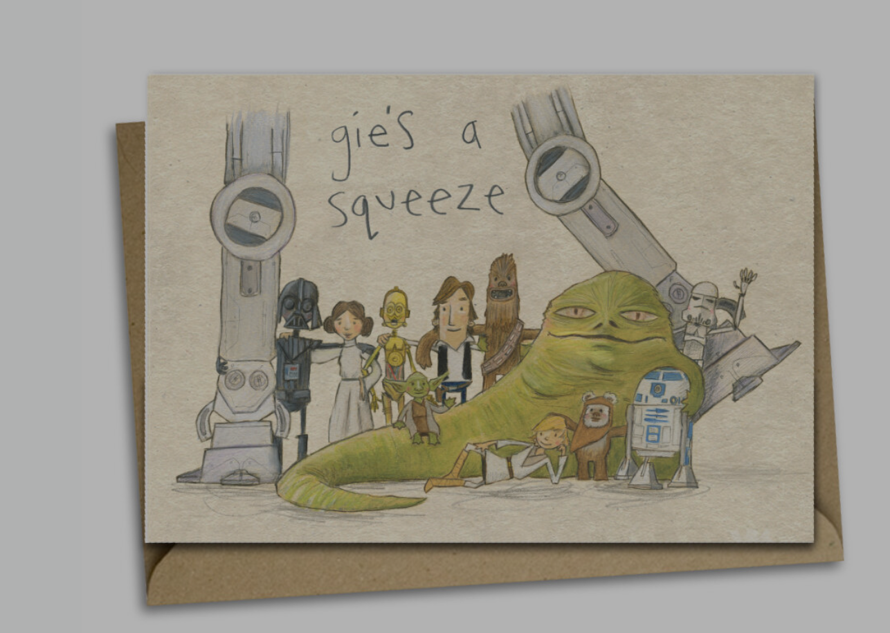 gies a squeeze - Star Wars card