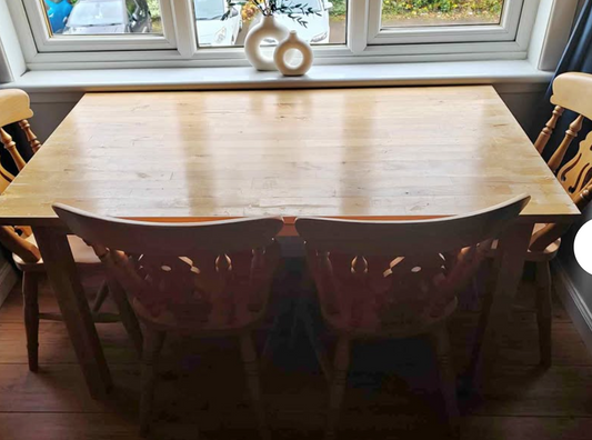 Vintage pine 6 seater pine dining table  - to have it painted please contact me to discuss what you would like