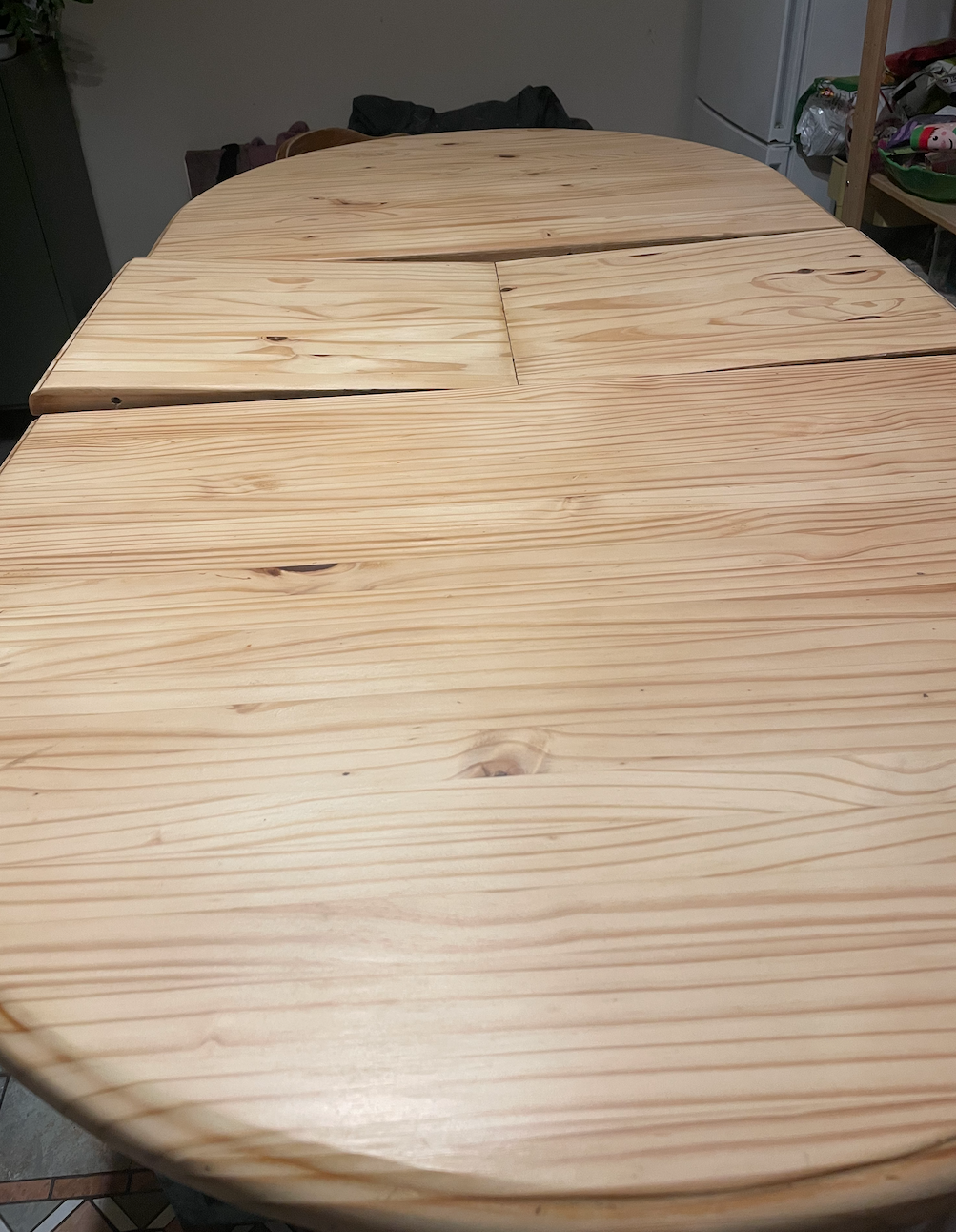 Commission for Tracey - Vintage oval  extending  pine dining table  and 4 dining chairs