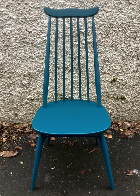 Commission for BEATA HEUMAN LTD 2 x painted goldsmith ercol dining chairs