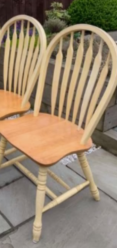 Handpainted Mismatch vintage dining chairs