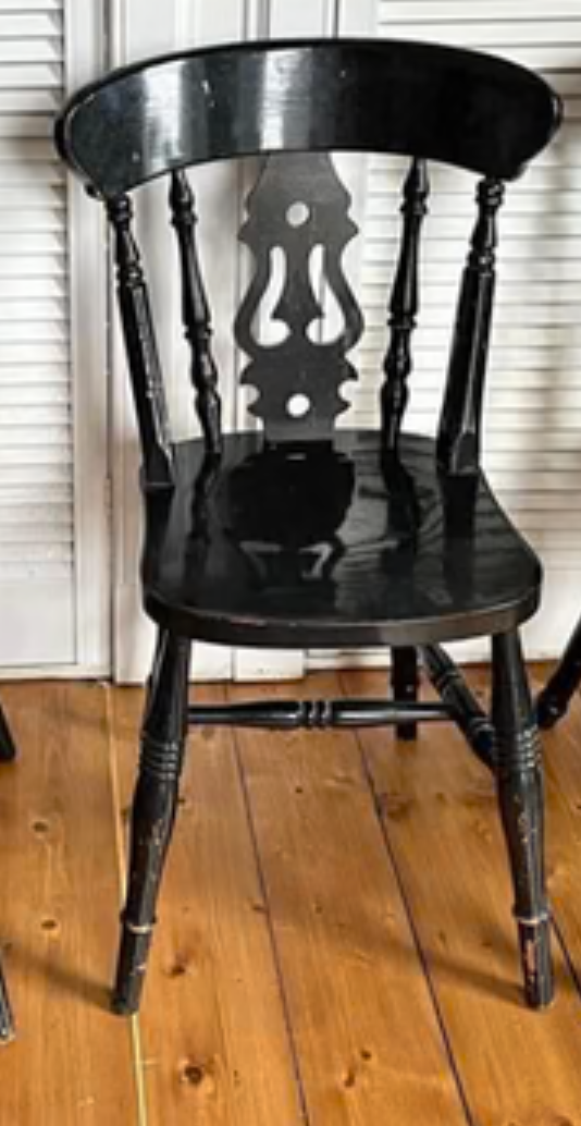 Handpainted Mismatch vintage dining chairs