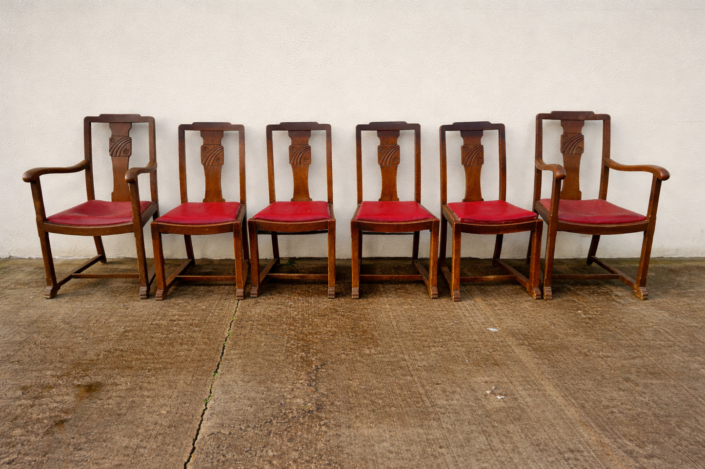 Set of 6 Vintage Art Deco dining chairs available for reupholstery and painting your choice of colour - price includes painting and upholstery