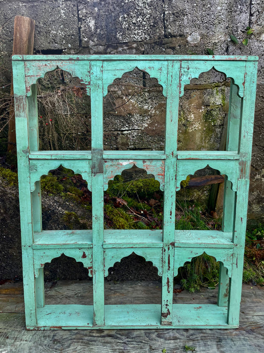 Stunning antique Indian wall shelf with original paintwork and lovely patina