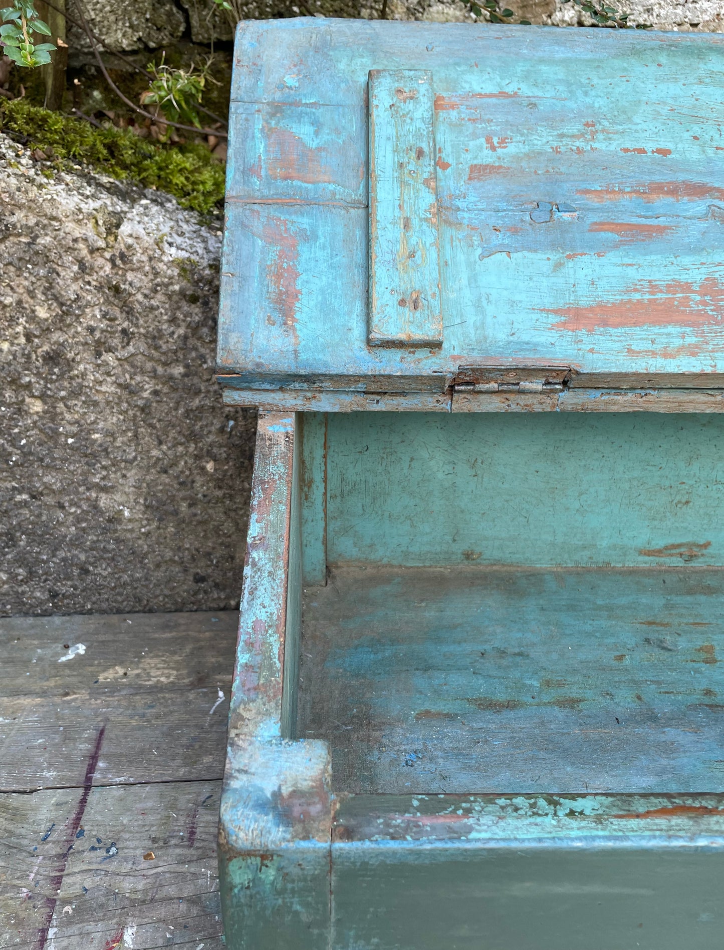 Vintage antique painted storage box / trunk