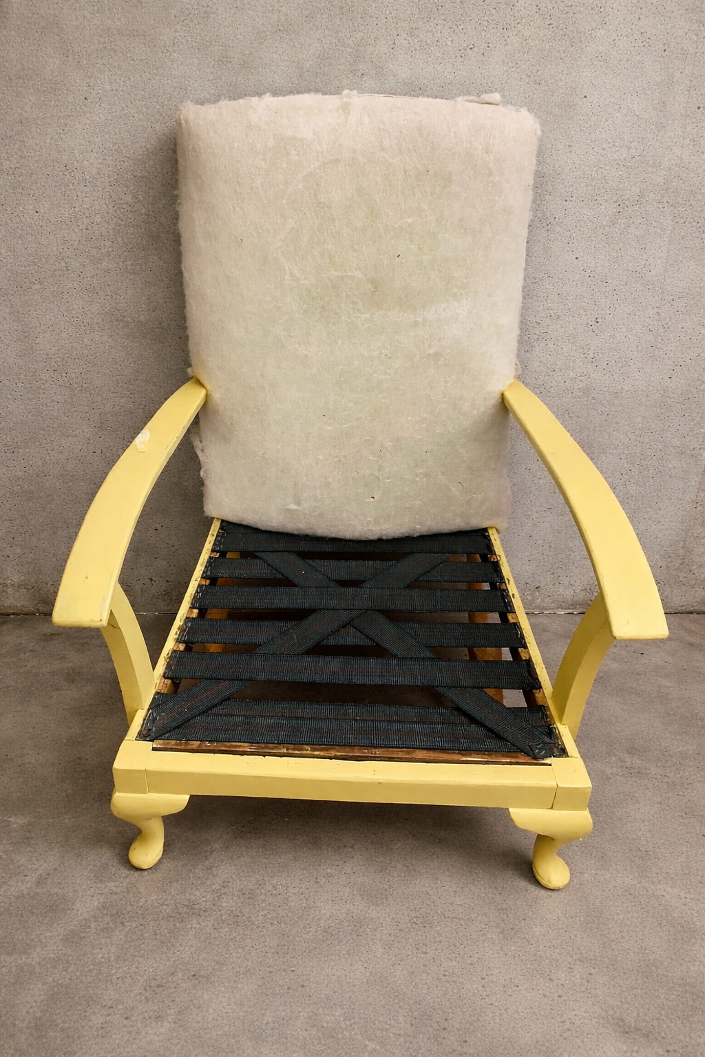 Vintage arm chair available for reupholstery and painting your choice of colour