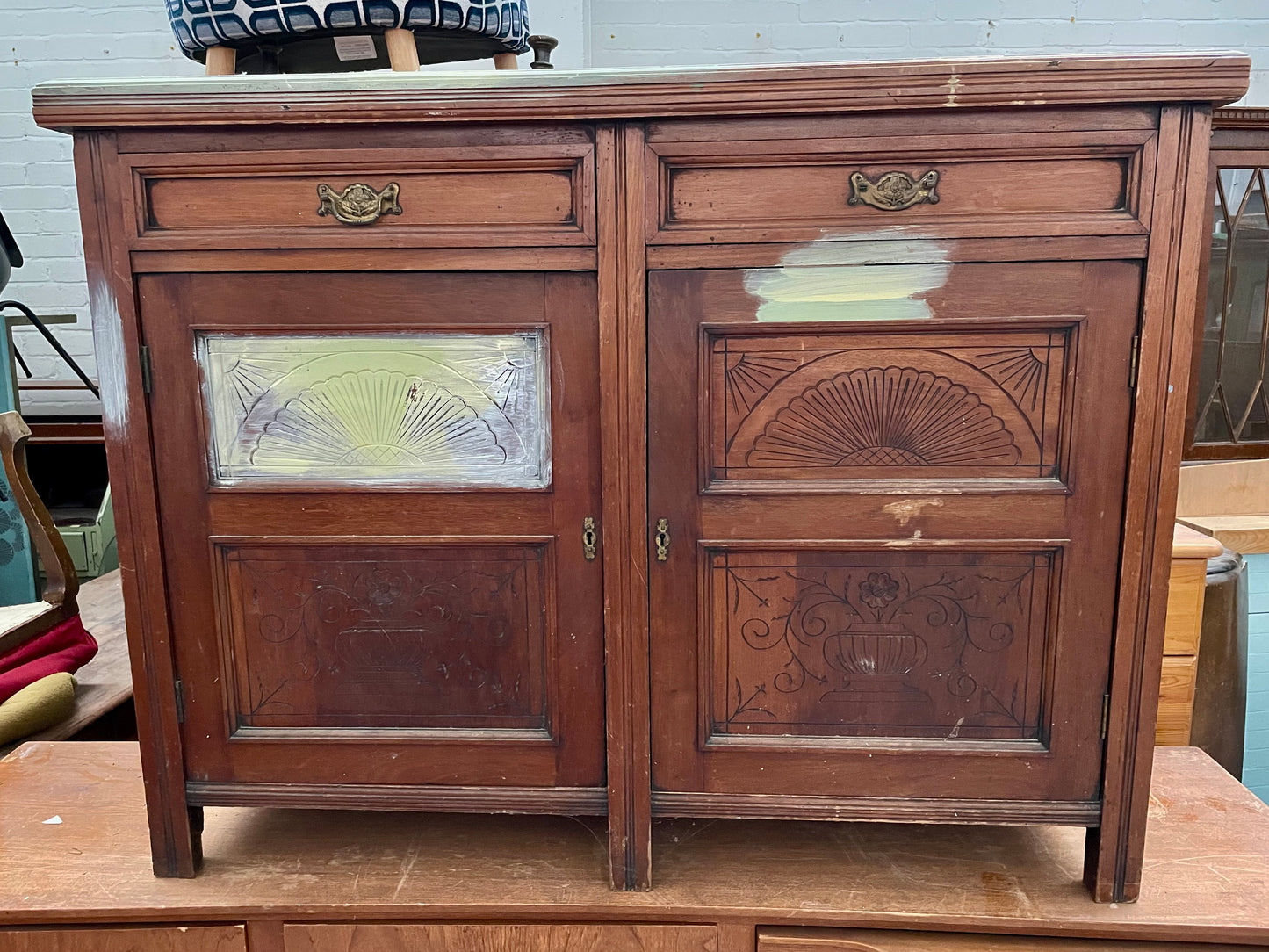 Vintage carved sideboard available for refurb.