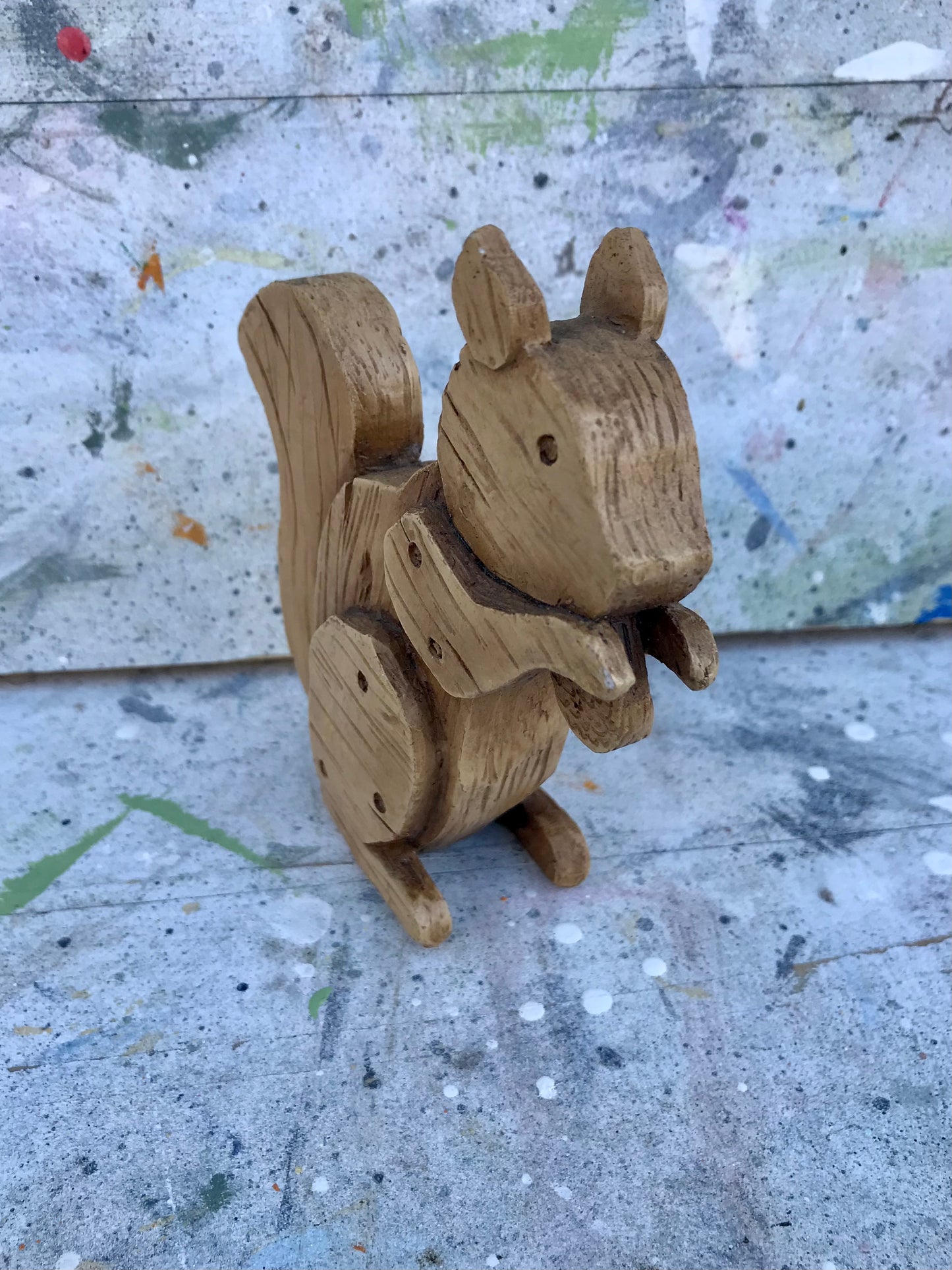 Vintage carved wooden squirrel