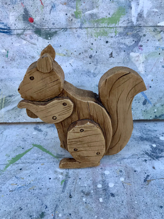 Vintage carved wooden squirrel