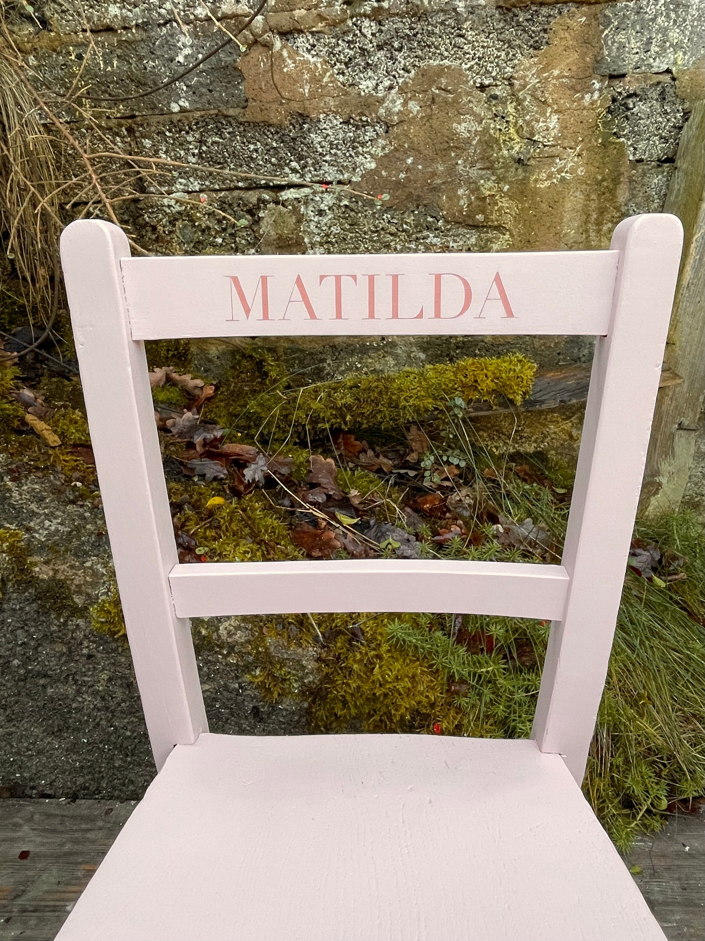 Vintage children's personalised wooden school chair or rocking chair with your child's name or initials made to order
