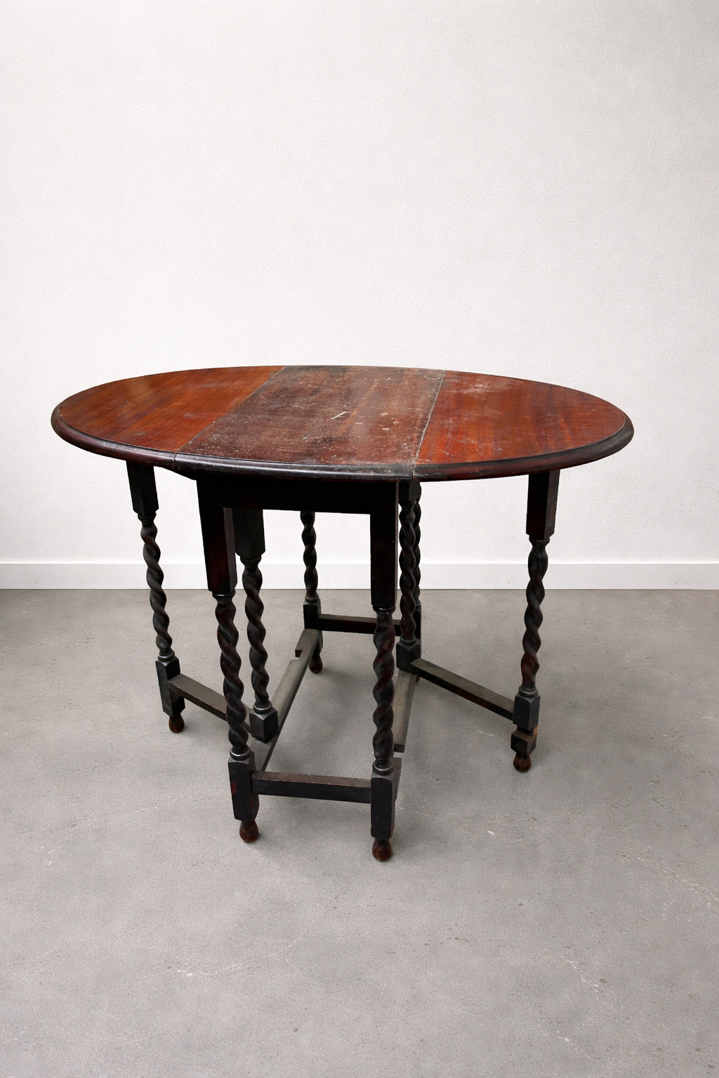 Vintage drop-leaf  table with barley twist legs available for painting your choice of colour