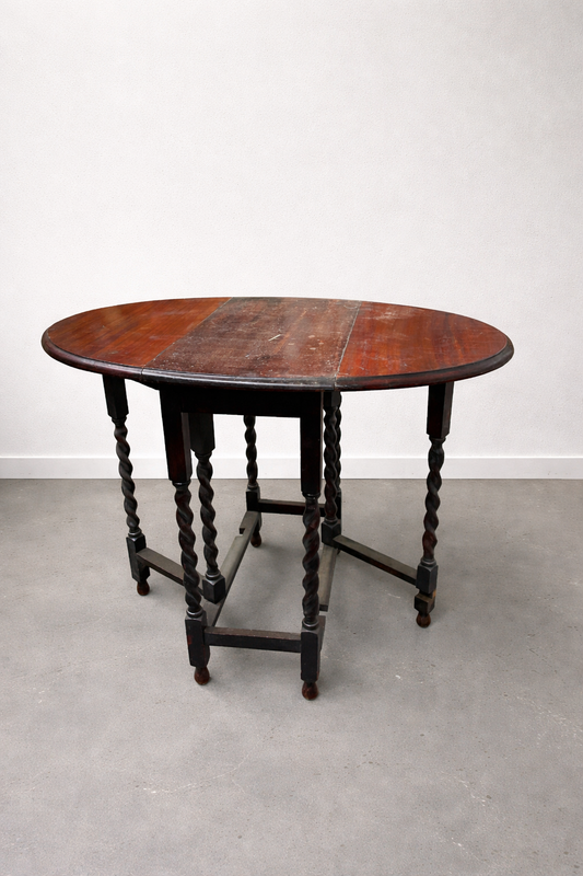Vintage drop-leaf  table with barley twist legs available for painting your choice of colour