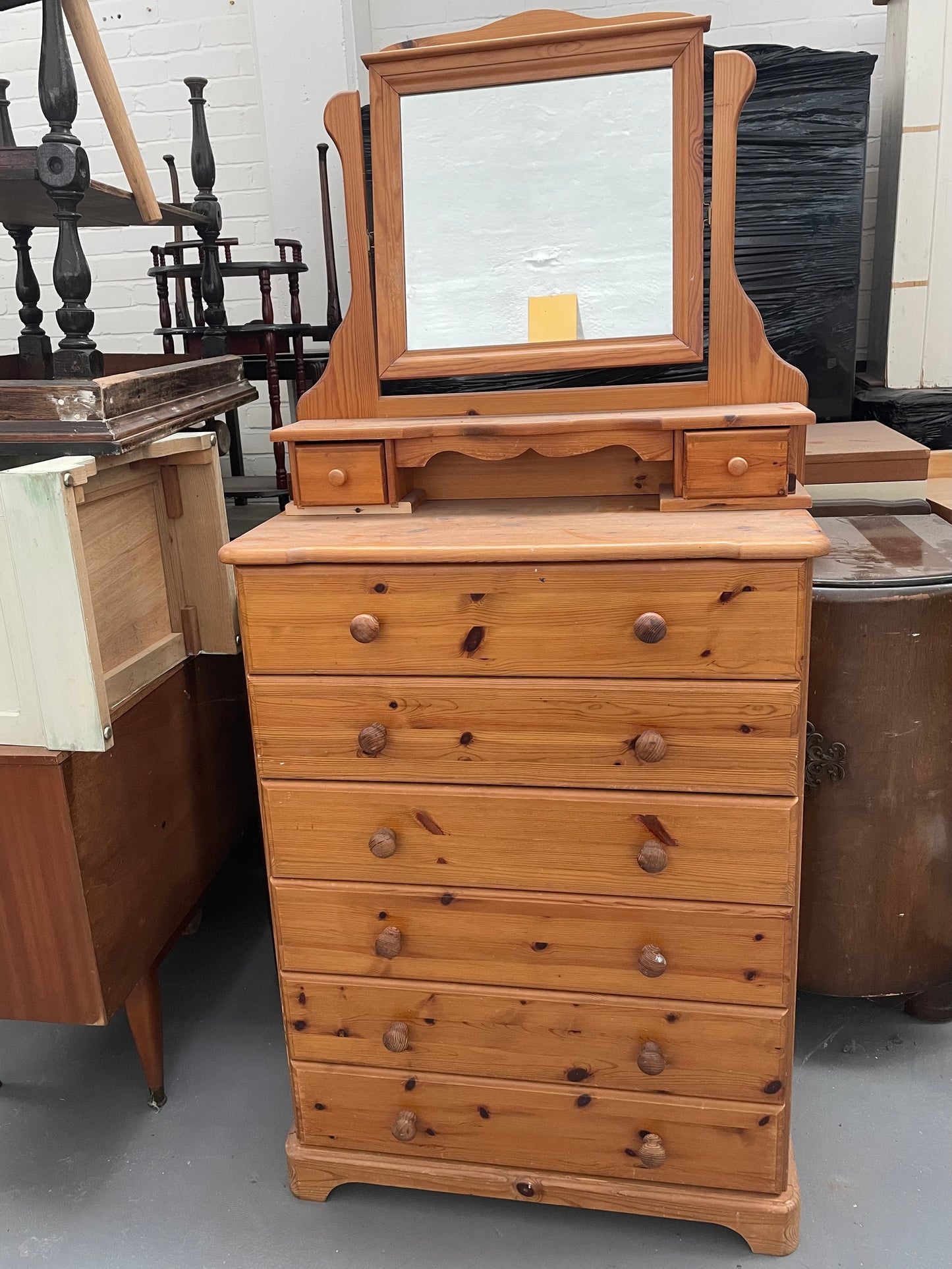 Vintage pine Dressing Table / chest of drawers available for painting.... price includes painting
